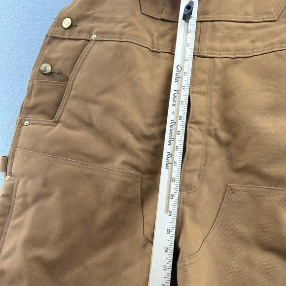 Carhartt Firm Duck Insulated Bib Overalls Loose Fit Workwear L Short OR4393-M - Picture 7 of 10